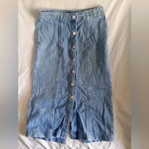 SOLD DL1961 Small Light Denim Button-Front Skirt